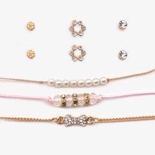 Romwe Bead Bracelet 3pcs & Earrings 3pairs