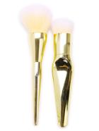 Romwe 2pcs Gold  Professional Makeup Brush Set