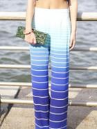 Romwe Color-block Striped Loose Pant