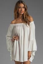 Romwe Off The Shoulder Loose Chiffon White Dress