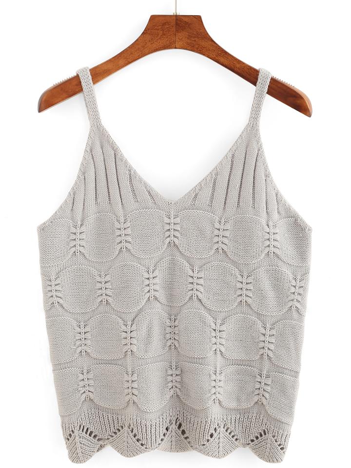Romwe V-neck Knit Cami Top