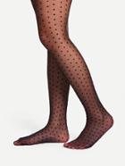 Romwe Dot Overlay Pantyhose Stockings