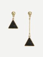 Romwe Triangle Design Mismatched Drop Earrings