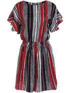 Romwe Butterfly Sleeve Vertical Striped Dress