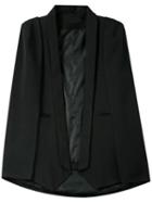 Romwe Shawl Collar Black Cape Coat