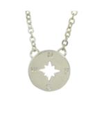 Romwe Silver Plated Round Pendant Necklace