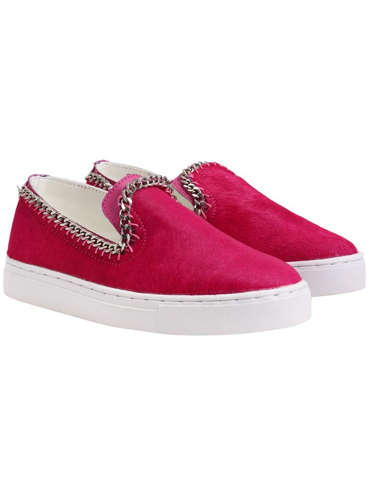 Romwe Red Thick-soled Chain Embellished Flats