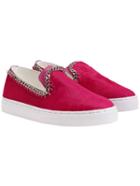 Romwe Red Thick-soled Chain Embellished Flats