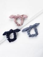 Romwe Knotted Bow Striped Hair Tie 3pcs