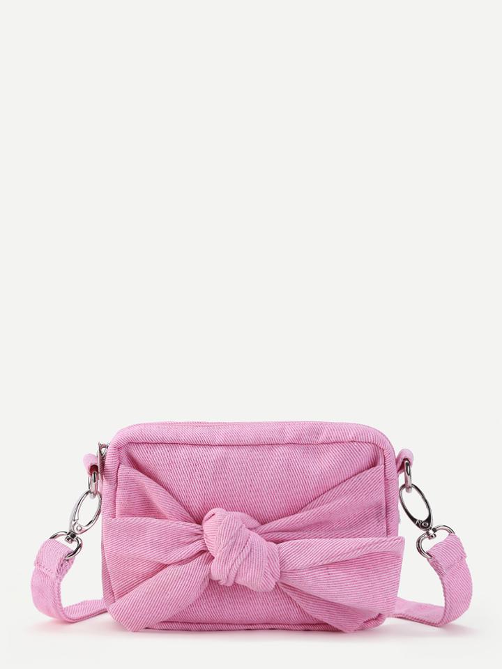 Romwe Bow Shoulder Bag With Detachable Strap