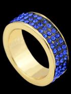 Romwe Blue Diamond Circle Ring