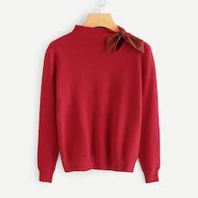 Romwe Knot Detail Cut Out Jumper