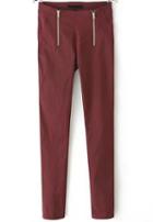 Romwe Red High Waist Zipper Slim Pant