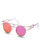 Romwe Purple Fashion Iridescent Round Lense Sunglasses
