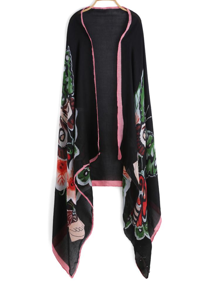 Romwe Butterfly Print Scarf