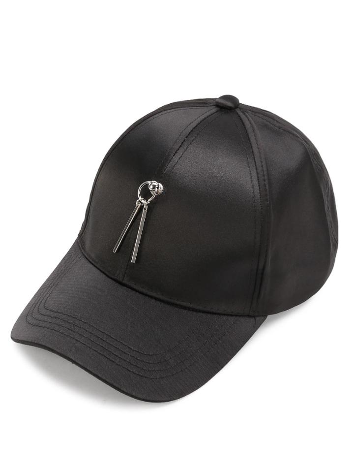 Romwe Double Bar Embellished Baseball Cap