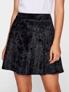 Romwe Elastic Waist Velvet Skirt