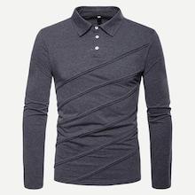 Romwe Men Solid Polo Shirt