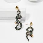 Romwe Snake Design Mismatched Drop Earrings