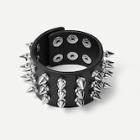 Romwe Men Studded Wide Pu Bracelet