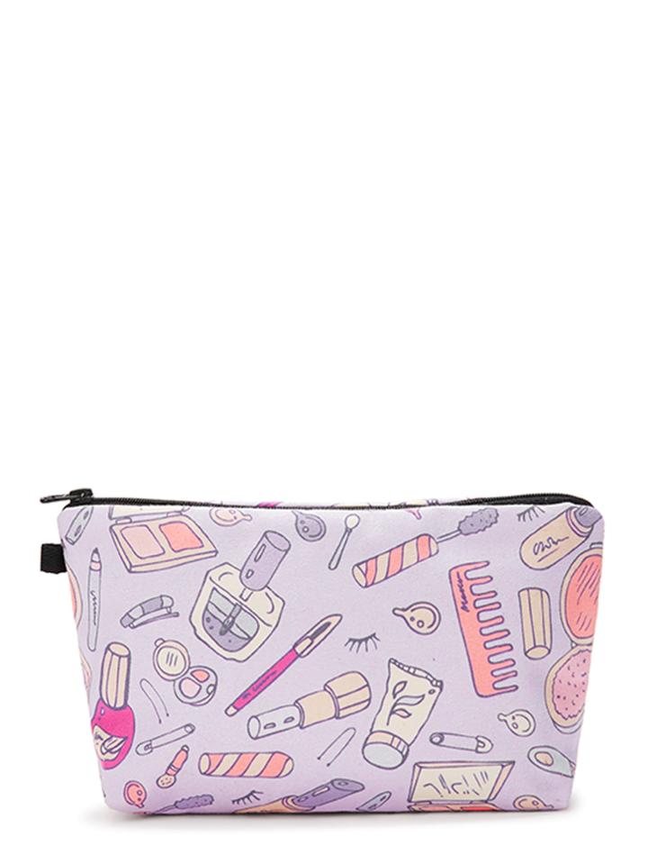 Romwe Cosmetic Tool Print Makeup Bag