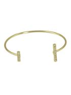 Romwe Gold Color Plated Adjustable Cuff Bracelets Bangles