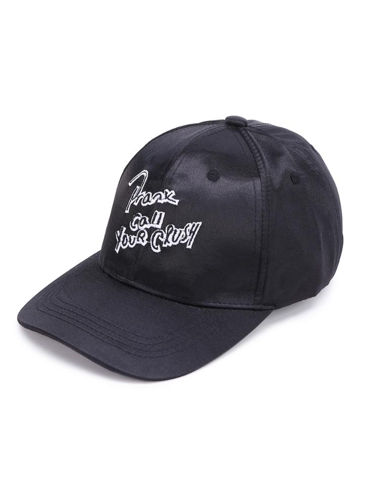 Romwe Contrast Letter Satin Baseball Hat