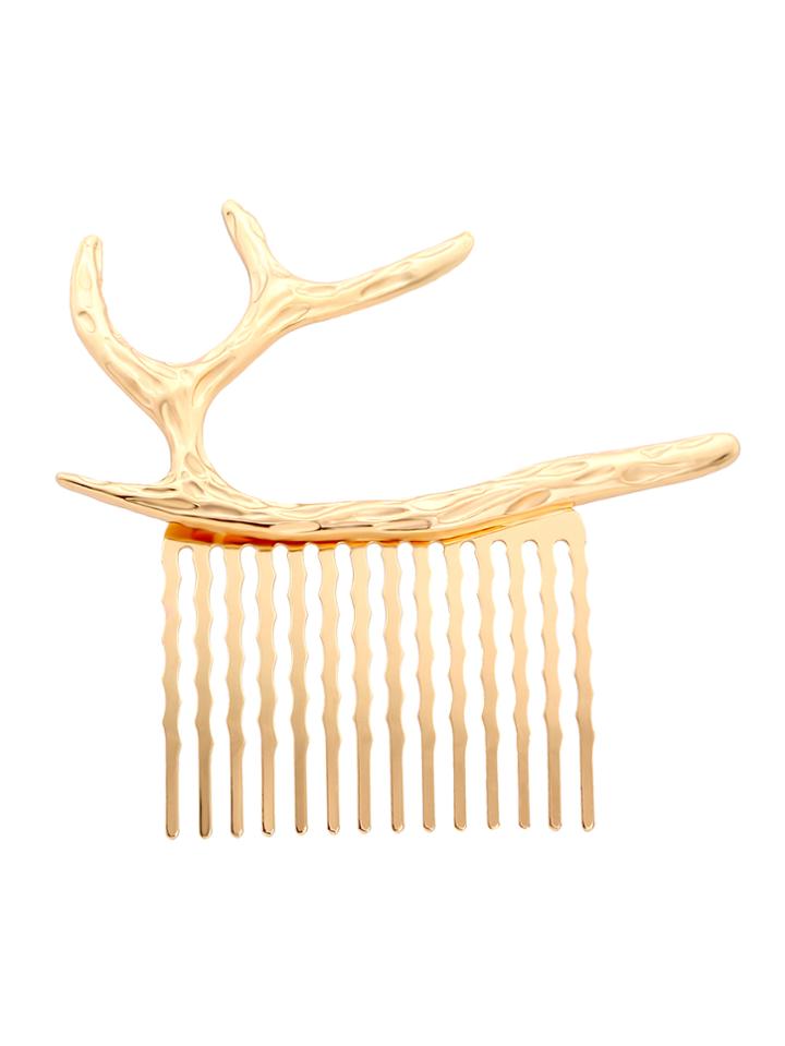 Romwe Golden Buckhorn Hair Comb
