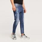 Romwe Guys Letter Tape Ripped Jeans