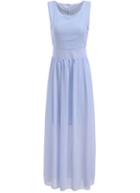 Romwe Back Buttont Cut Out Chiffon Blue Dress