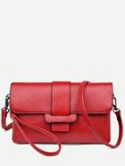 Romwe Red Faux Leather Satchel Bag