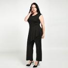 Romwe Plus 2 In 1 Ruffle Hem Jumpsuit