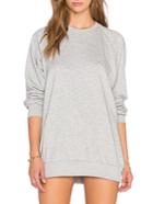 Romwe Round Neck Long Grey Sweatshirt