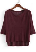 Romwe Dip Hem Knit Top