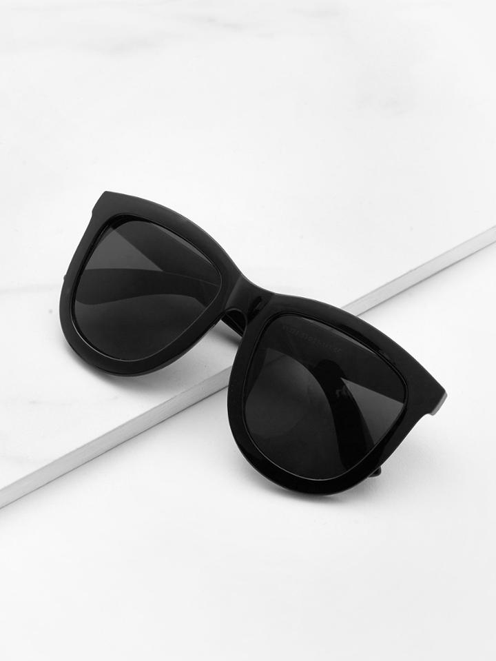 Romwe Metal Ring Detail Mirror Lens Sunglasses