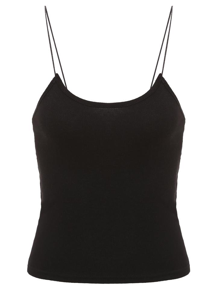 Romwe Scoop Neck Ribbed Cami Top