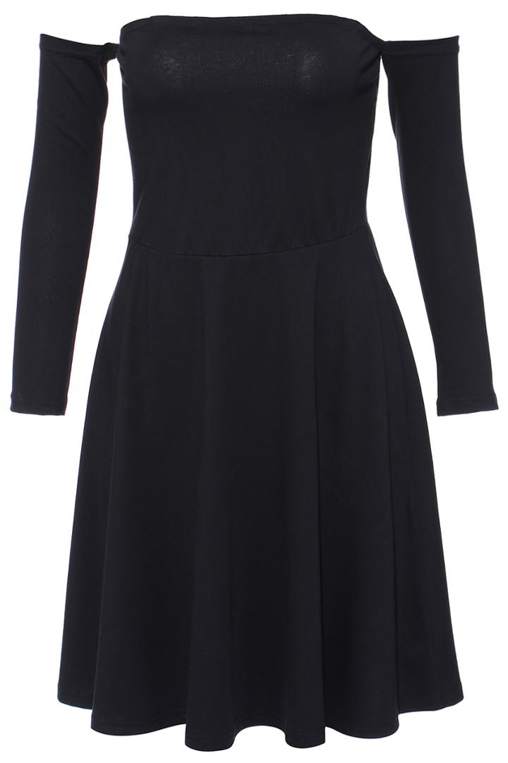 Romwe Romwe Off-shoulder Balck Dress