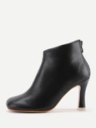 Romwe Square Toe Court Heeled Ankle Boots