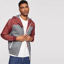 Romwe Guys Cut And Sew Panel Windbreaker Jacket