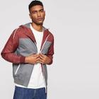 Romwe Guys Cut And Sew Panel Windbreaker Jacket