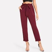 Romwe Belted Frill Pocket Pants