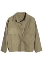 Romwe Pocketed Green Safari Jacket