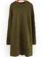 Romwe Long Sleeve Blue Sweater Dress