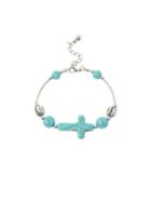 Romwe Cross Turquoise Plated Adjustable Bracelet