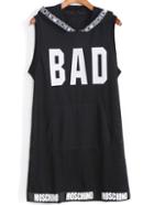 Romwe Hooded With Pocket Letter Print Tank Top