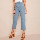 Romwe Asymmetrical Straight Leg Jeans