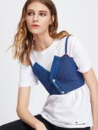 Romwe Denim Crop Cami Corset