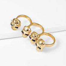 Romwe Skeleton Detail Link Ring 1pc