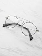 Romwe Contrast Top Bar Round Glasses