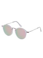 Romwe Pink Lenses Round Frame Sunglasses